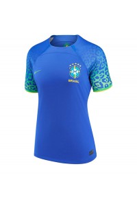 Brazilië Voetbaltruitje Uit tenue Dames WK 2022 Korte Mouw